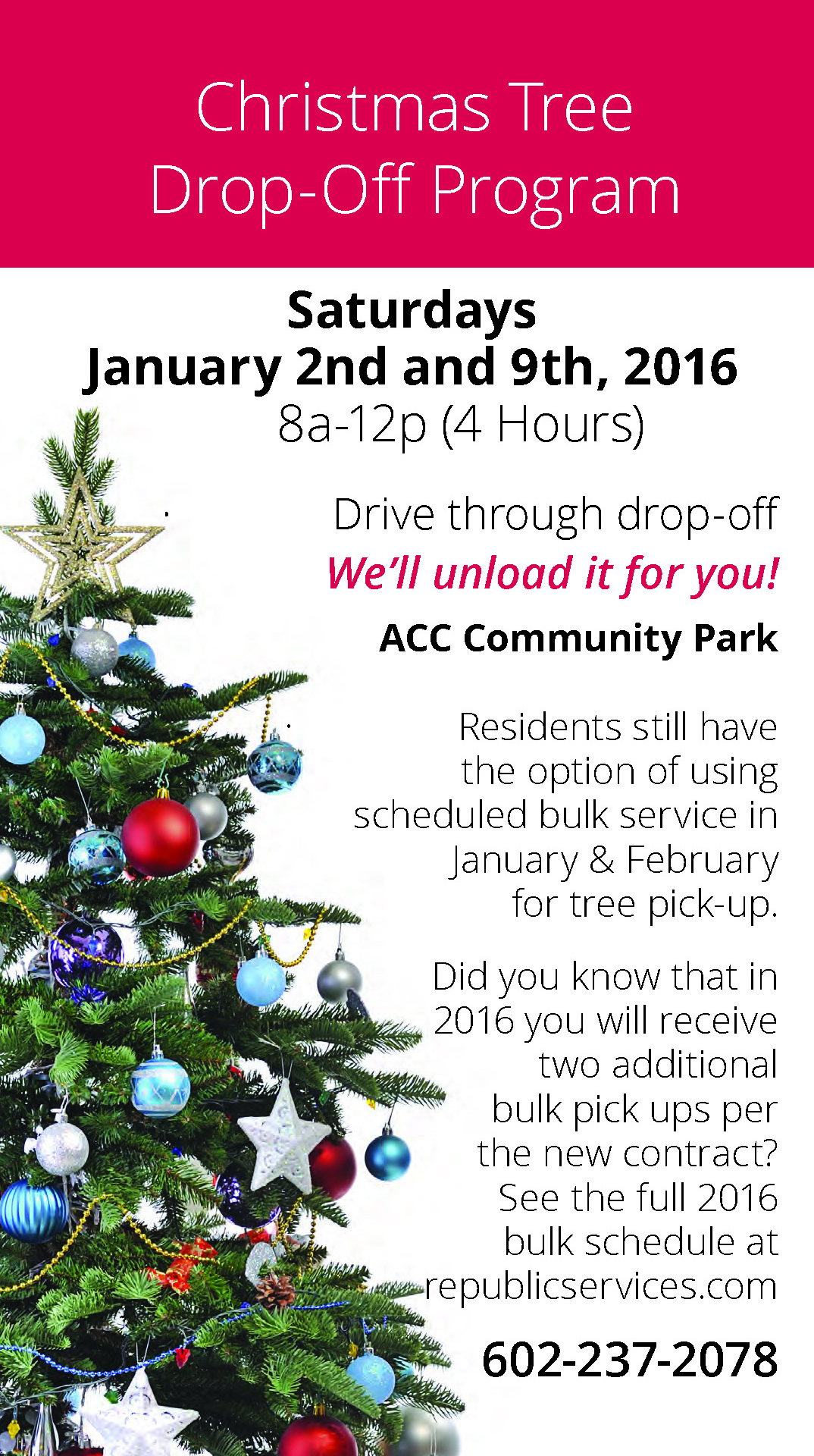 New Trash Collection Schedule In 2016 For Anthem Arizona